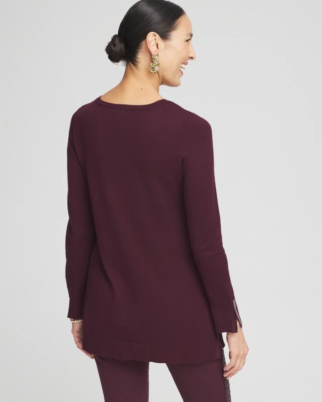 Embellished Crew Neck Sweater Tunic - image 3